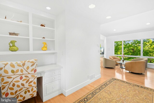 511 Center Hl, Upper Black Eddy, PA 18972 - interior space with light wood-style flooring, baseboards, and recessed lighting