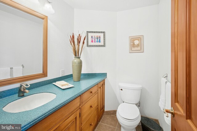 511 Center Hl, Upper Black Eddy, PA 18972 - bathroom with vanity, toilet, and tile patterned floors