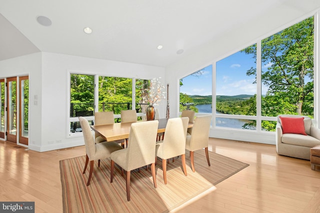 511 Center Hl, Upper Black Eddy, PA 18972 - dining space with light wood-style floors, recessed lighting, and baseboards
