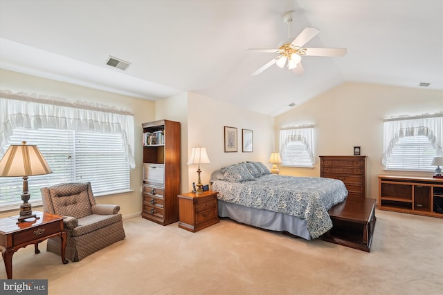 19655 Smith Cir, Ashburn, VA 20147 - carpeted bedroom with vaulted ceiling, ceiling fan, and baseboards