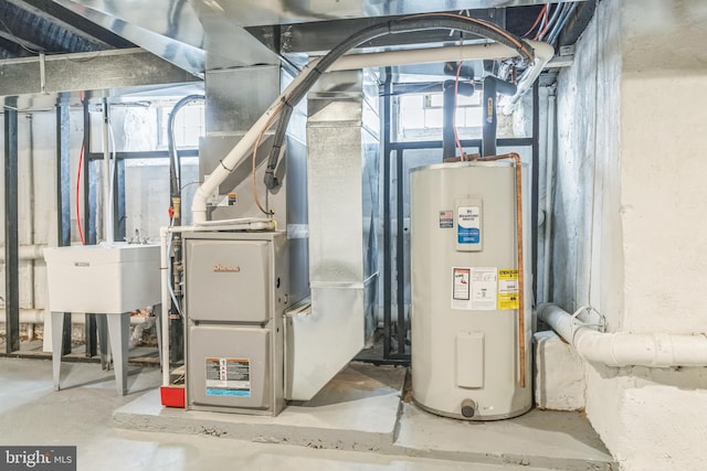 utilities with electric water heater and heating unit