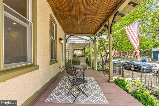 view of wooden porch