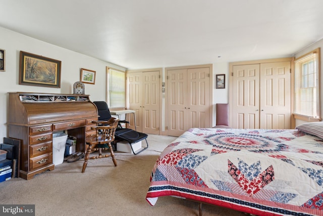 501 Stone Chapel Rd, Westminster, MD 21157 - bedroom featuring multiple closets, carpet, and an office area