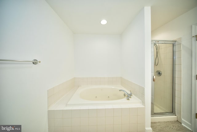 33 Owens Landing Ct Unit 33C, Perryville, MD 21903 - bathroom featuring a tub with jets, a stall shower, and recessed lighting