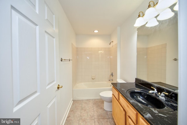 33 Owens Landing Ct Unit 33C, Perryville, MD 21903 - full bath with vanity, toilet, tile patterned floors, bathing tub / shower combination, and recessed lighting