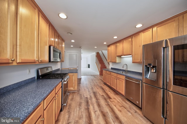33 Owens Landing Ct Unit 33C, Perryville, MD 21903 - kitchen with stainless steel appliances, light wood-style floors, recessed lighting, and a sink