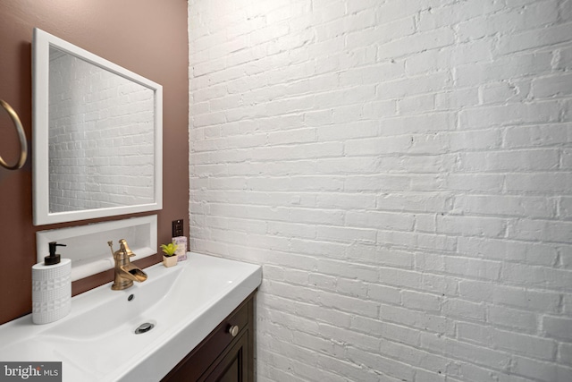 836 N 25th St, Philadelphia, PA 19130 - bathroom with vanity and brick wall