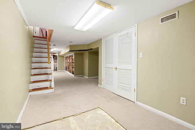 836 N 25th St, Philadelphia, PA 19130 - corridor with carpet, stairs, and baseboards