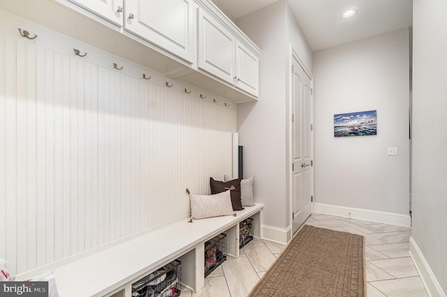 12 Sagecrest Cir, Enola, PA 17025 - mudroom featuring baseboards, recessed lighting, and light marble finish flooring