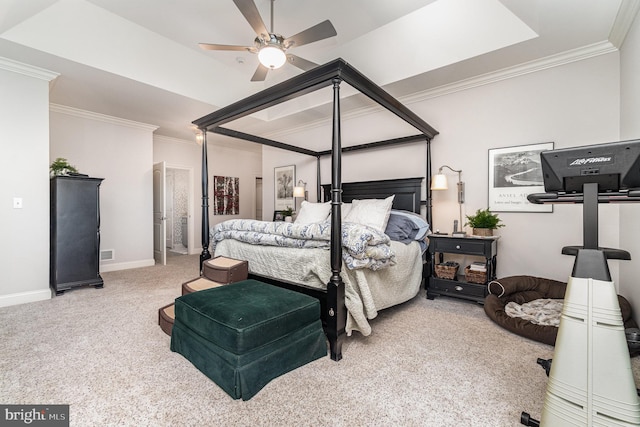 12 Sagecrest Cir, Enola, PA 17025 - carpeted bedroom featuring ornamental molding, baseboards, and a ceiling fan