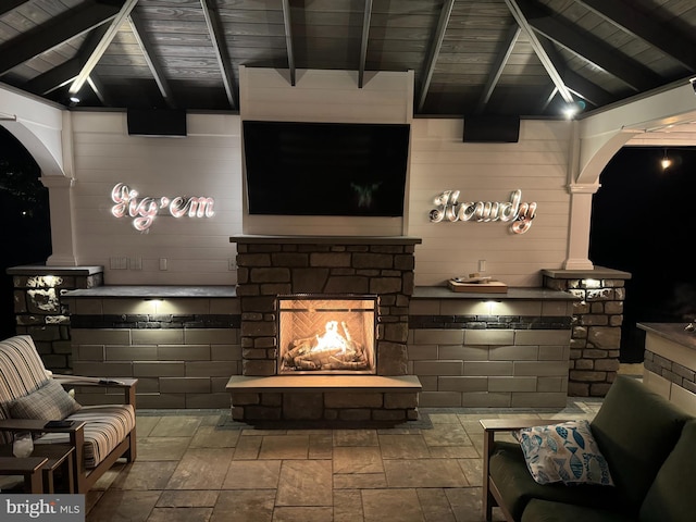 12 Sagecrest Cir, Enola, PA 17025 - view of patio with a stone fireplace and a gazebo