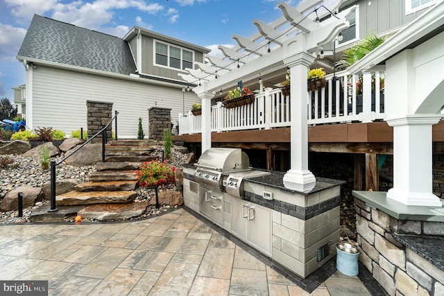 12 Sagecrest Cir, Enola, PA 17025 - view of patio / terrace featuring stairway, a pergola, and a wooden deck