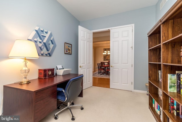 39 Nathaniel, Holland, PA 18966 - carpeted office space with a chandelier