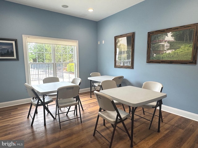 39 Nathaniel, Holland, PA 18966 - dining space featuring baseboards, dark wood finished floors, recessed lighting, and a desk