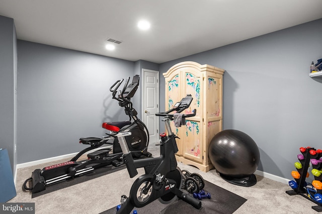 12125 Gatewater Dr, Potomac, MD 20854 - workout area with carpet floors, baseboards, and recessed lighting