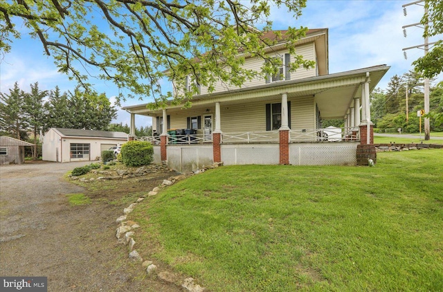 1134 Old Fritztown Rd, Reading, PA 19608 - view of front facade featuring covered porch and a front lawn