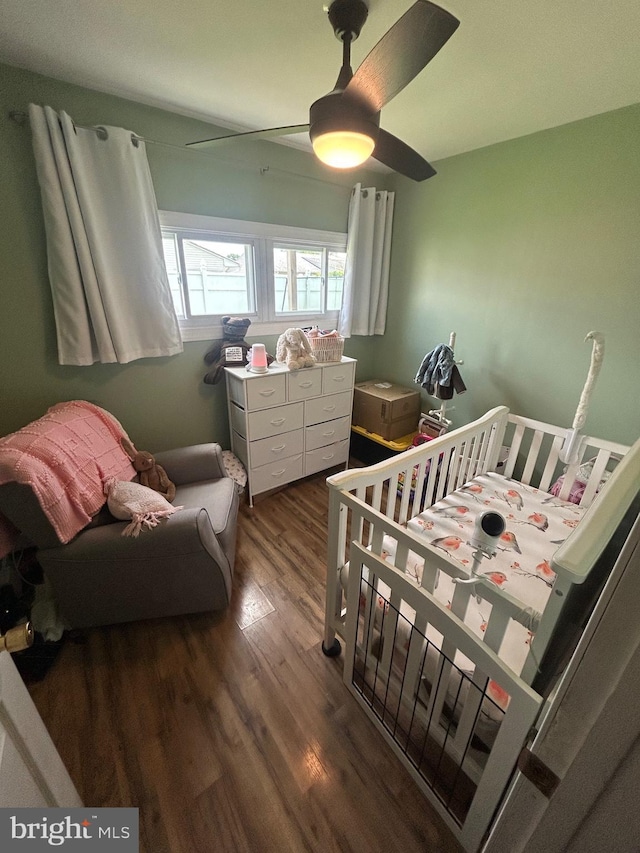 44 Sugarmaple Ln, Levittown, PA 19055 - bedroom with wood finished floors and a ceiling fan