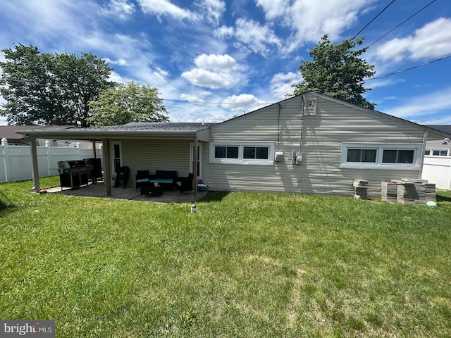 44 Sugarmaple Ln, Levittown, PA 19055 - rear view of house featuring a patio area and an outdoor hangout area