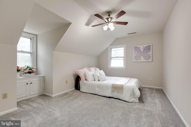 5183 Silver Run Ln, Salisbury, MD 21801 - bedroom with vaulted ceiling, multiple windows, light colored carpet, and baseboards