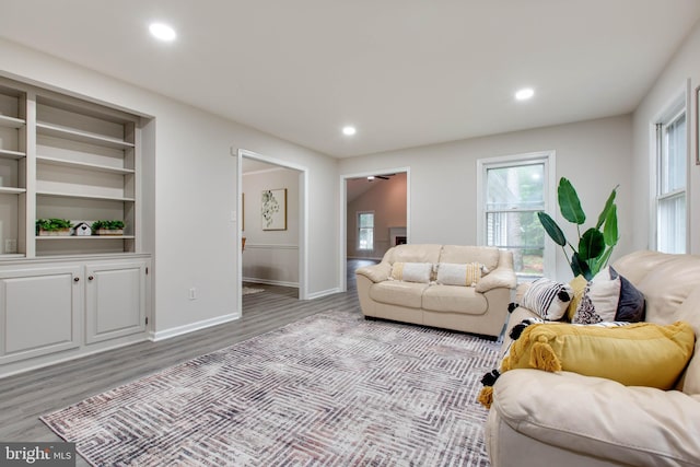 5183 Silver Run Ln, Salisbury, MD 21801 - living area featuring light wood-type flooring, recessed lighting, and baseboards