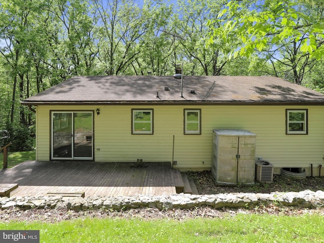 1700 Mcdowell Rd, Greencastle, PA 17225 - rear view of property with a wooden deck and central AC