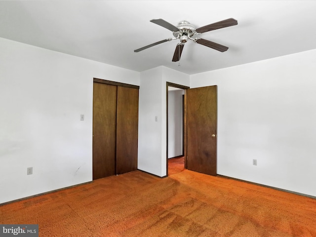 1700 Mcdowell Rd, Greencastle, PA 17225 - unfurnished bedroom with carpet floors, a closet, and a ceiling fan