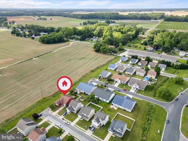 64 Fieldmaple Dr, Camden Wyoming, DE 19934 - aerial view of property and surrounding area with rural landscape, rows of crops, and nearby suburban area