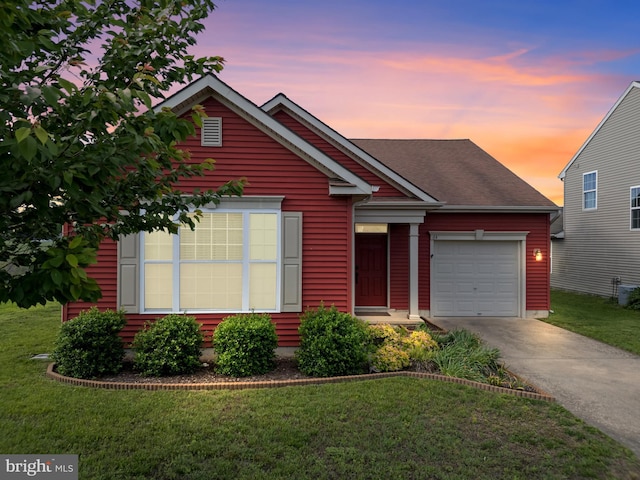 64 Fieldmaple Dr, Camden Wyoming, DE 19934 - ranch-style home featuring concrete driveway, an attached garage, and a front lawn
