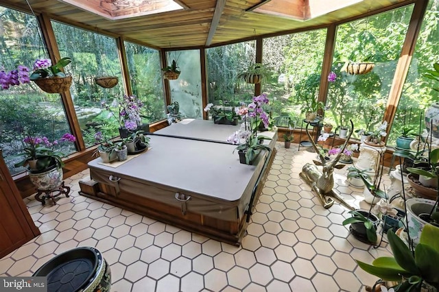 2361 Welsh Rd, Mohnton, PA 19540 - sunroom featuring plenty of natural light, a hot tub, and a wall of windows