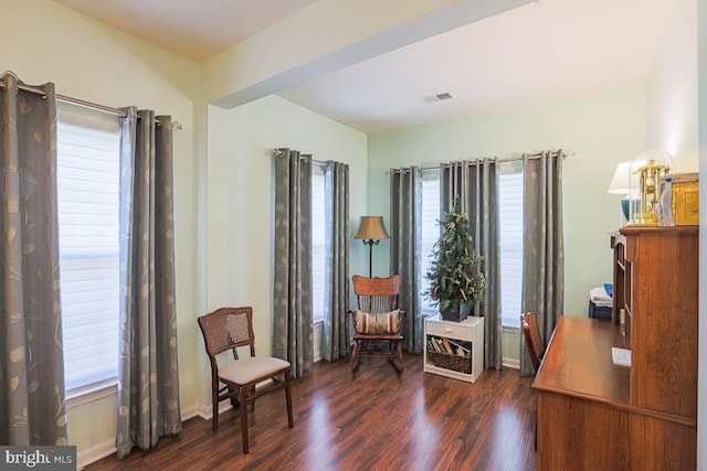9601 Amberleigh Ln Unit 9601F, Perry Hall, MD 21128 - sitting room featuring wood finished floors, a desk, and baseboards