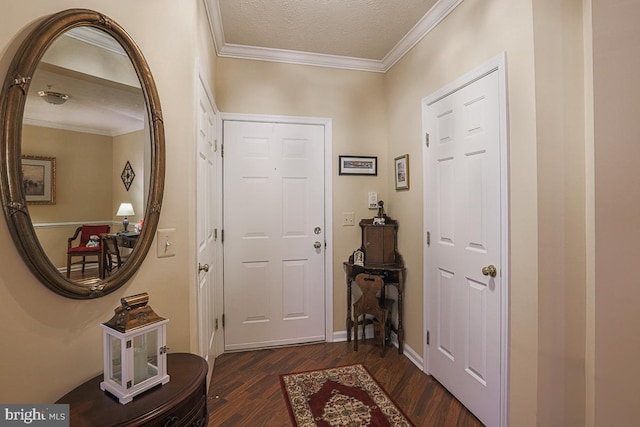 9601 Amberleigh Ln Unit 9601F, Perry Hall, MD 21128 - foyer entrance with dark wood-style floors, ornamental molding, and baseboards
