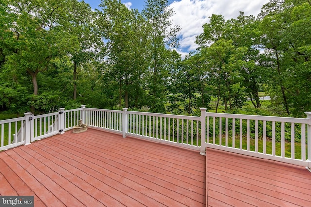 144 Cedar Ct, Woolwich Twp, NJ 08085 - wooden terrace featuring view of wooded area