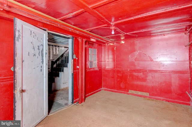 1646 Gales St NE, Washington, DC 20002 - unfinished below grade area with carpet flooring