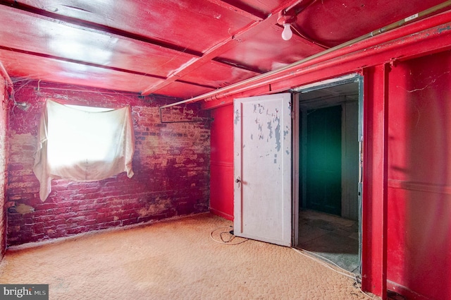 1646 Gales St NE, Washington, DC 20002 - carpeted empty room featuring brick wall