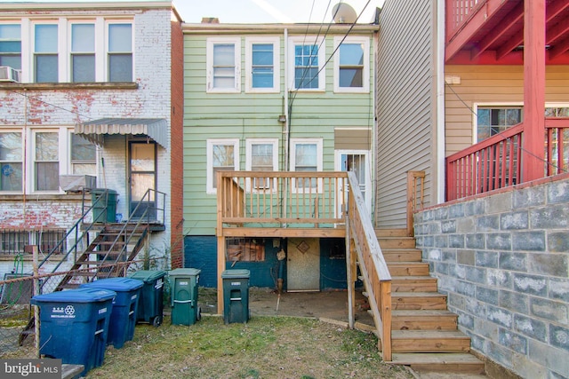 1646 Gales St NE, Washington, DC 20002 - rear view of house featuring stairs and a wooden deck