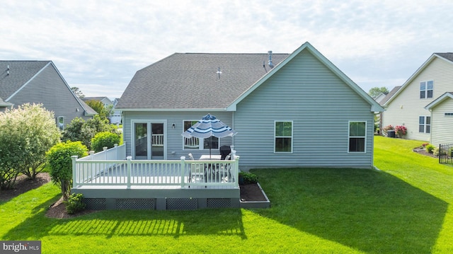 35206 Seagrass Plantation Ln, Dagsboro, DE 19939 - back of house featuring a yard and a wooden deck