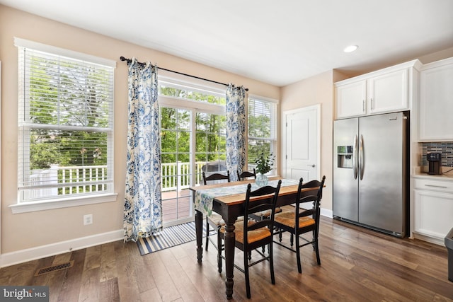 10744 Hinton Way, Manassas, VA 20112 - dining space featuring baseboards, dark wood-style floors, and recessed lighting