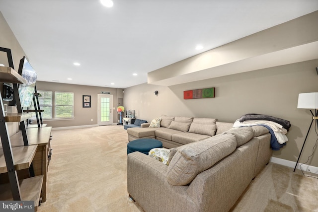 10744 Hinton Way, Manassas, VA 20112 - living area with light carpet, baseboards, and recessed lighting