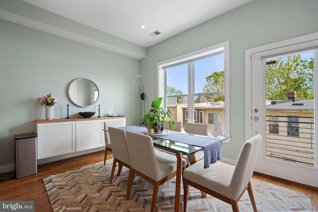 158 Bryant St NW Unit 2, Washington, DC 20001 - dining area featuring light wood-style flooring and recessed lighting