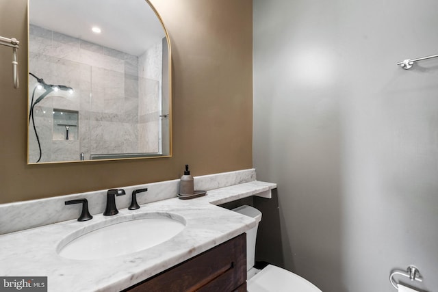 158 Bryant St NW Unit 2, Washington, DC 20001 - bathroom featuring vanity, toilet, and tiled shower