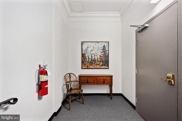 913A Caroline St, Fredericksburg, VA 22401 - hall featuring carpet, ornamental molding, and baseboards