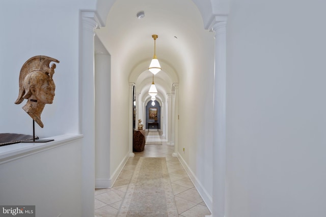 913A Caroline St, Fredericksburg, VA 22401 - hall with ornate columns, arched walkways, and light tile patterned floors