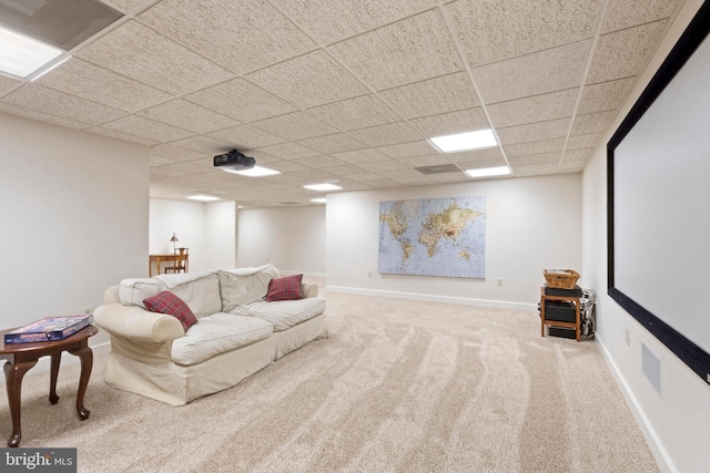 2 Turnberry Way, New Hope, PA 18938 - living room with a paneled ceiling, carpet, and baseboards