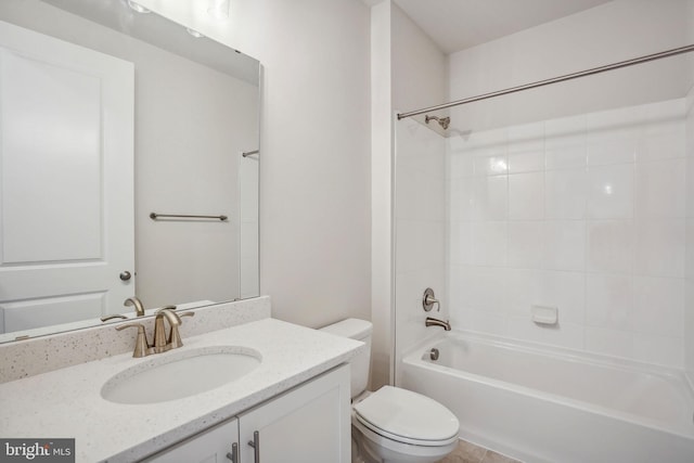 826 Long Meadow Dr, Fredericksburg, VA 22406 - bathroom with toilet, vanity, and shower / bathtub combination