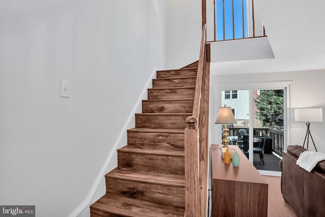 6190 Little Valley Way, Alexandria, VA 22310 - stairway featuring wood finished floors