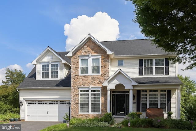 2619 Washington Way, Manchester, MD 21102 - traditional-style home featuring stone siding, driveway, and an attached garage