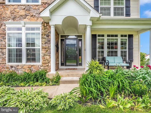 2619 Washington Way, Manchester, MD 21102 - property entrance with stone siding and covered porch