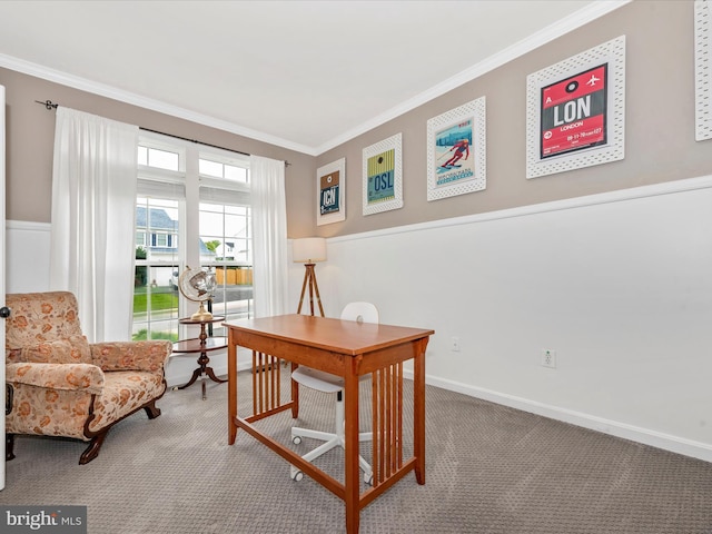 2619 Washington Way, Manchester, MD 21102 - home office with carpet, crown molding, and baseboards