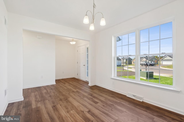 6 Little Way Unit 64, Hanover, PA 17331 - empty room featuring wood finished floors, a chandelier, and baseboards