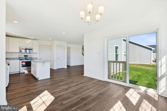 6 Little Way Unit 64, Hanover, PA 17331 - kitchen featuring stainless steel appliances, white cabinets, dark wood finished floors, a chandelier, and recessed lighting